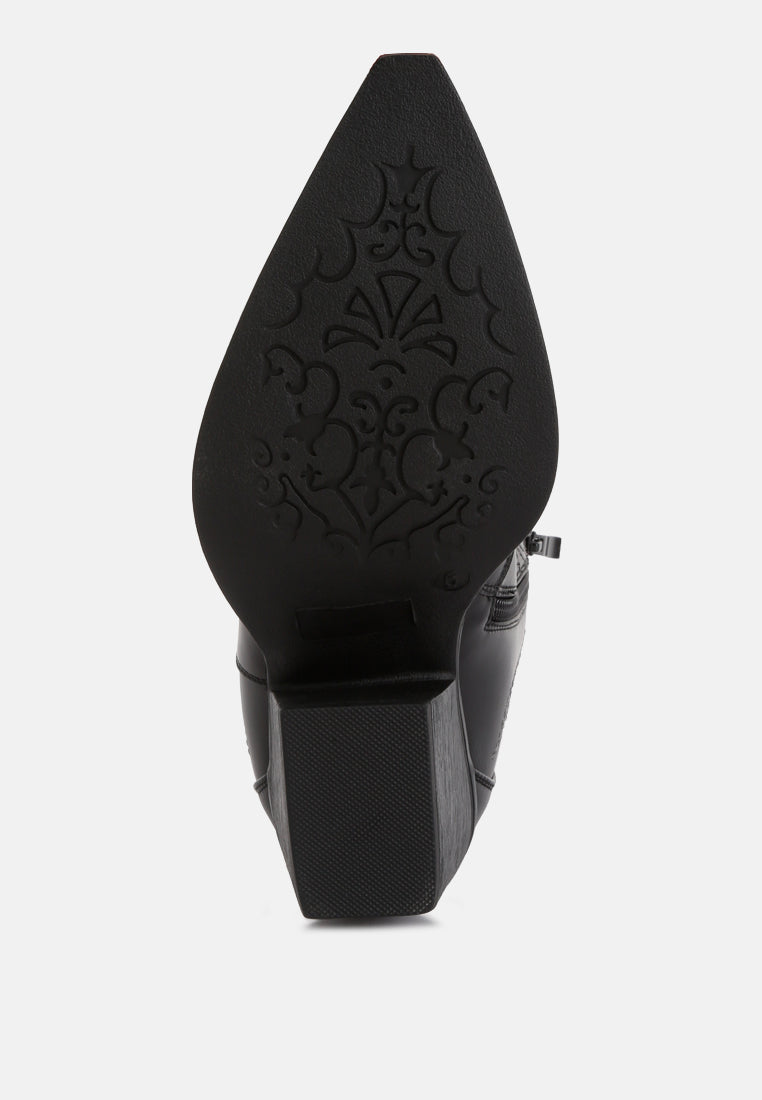 Sole view of London Rag International white ankle cowboy boots with stylish design and a comfortable fit