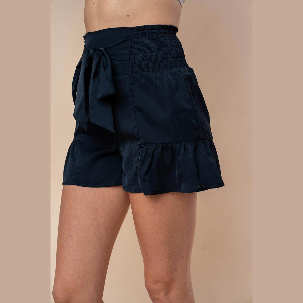 White Birch Full Size High Waisted Smocked Shorts - VacationGrabs