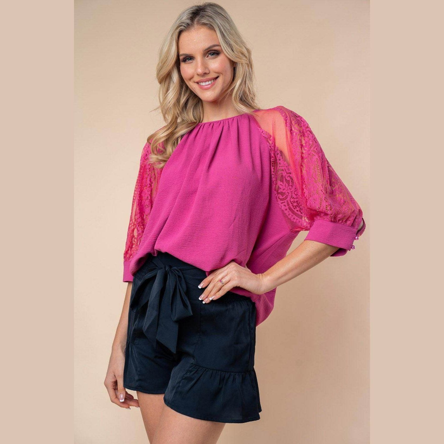 White Birch Full Size High Waisted Smocked Shorts - VacationGrabs