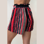 White Birch Full Size High Waisted Striped Shorts - VacationGrabs