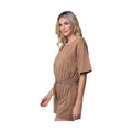 White Birch Full Size Short Sleeve Drawstring Romper - VacationGrabs