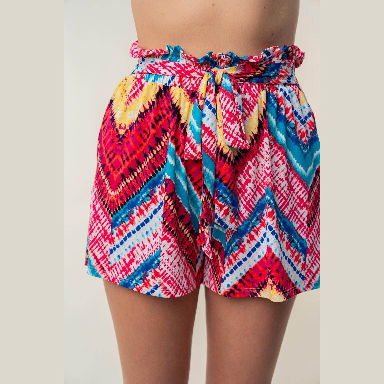 White Birch High Waisted Printed Shorts - VacationGrabs