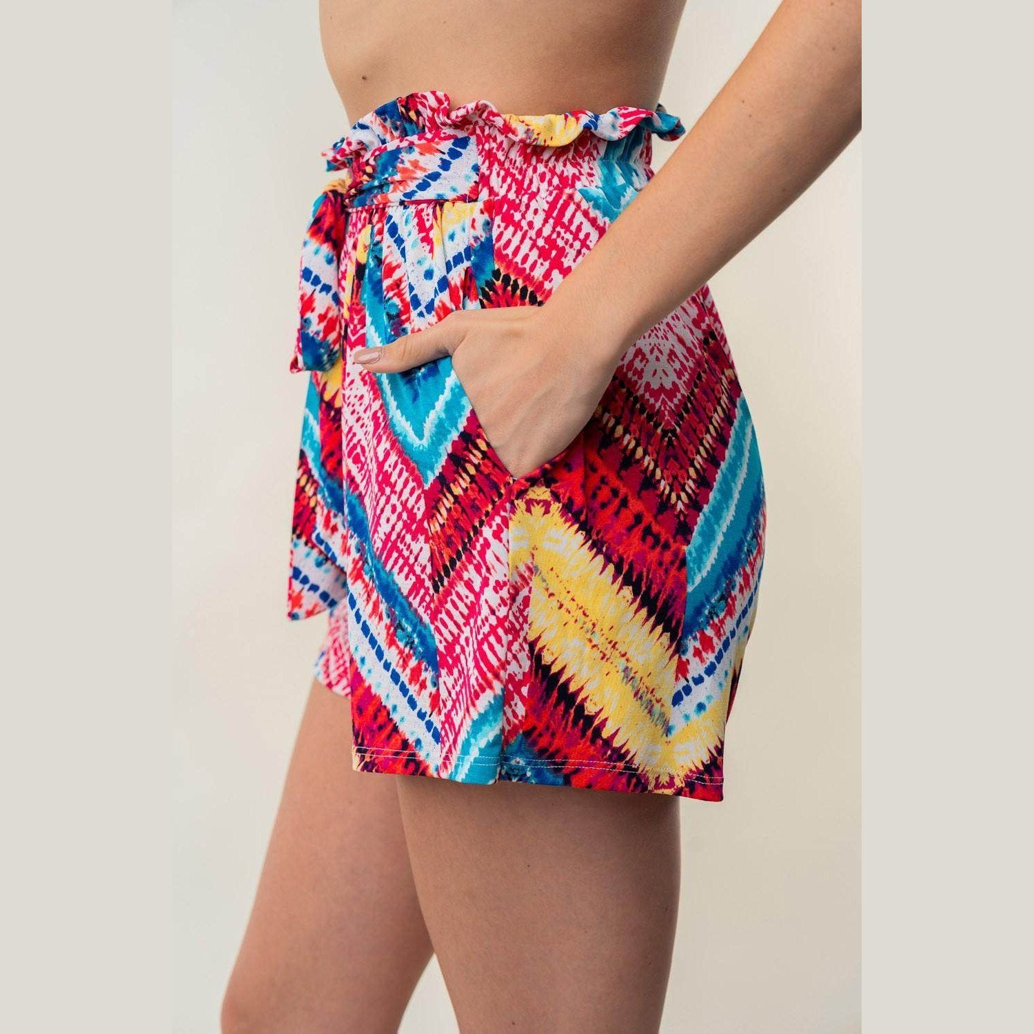 White Birch High Waisted Printed Shorts - VacationGrabs