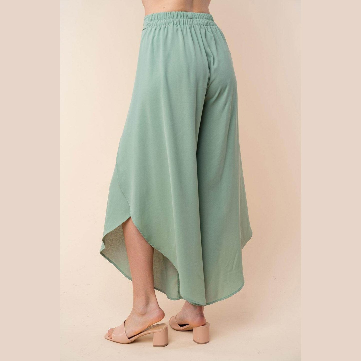 White Birch High Waisted Woven Pants - VacationGrabs