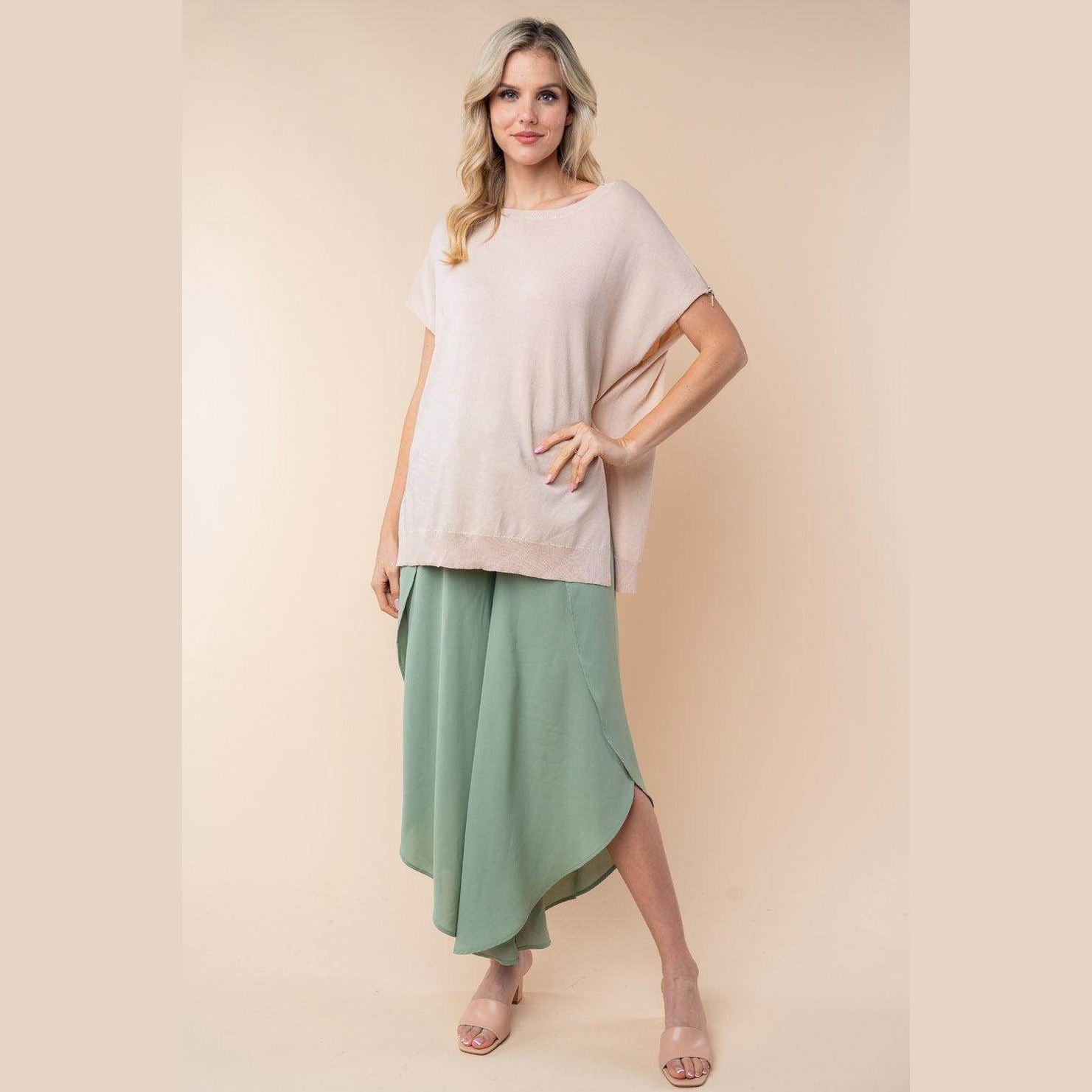White Birch High Waisted Woven Pants - VacationGrabs