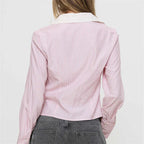 White button up blouse womens, lightweight cotton, casual wear