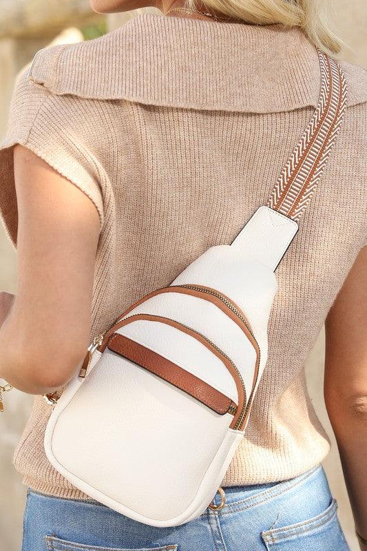 Wallets, Handbags & Accessories White Casual Multi Zipped Street penny Sling Bag