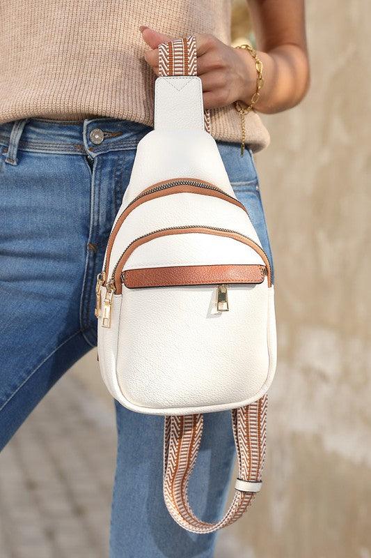 Wallets, Handbags & Accessories White Casual Multi Zipped Street penny Sling Bag