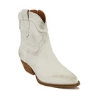 Let's See Style white cowboy ankle boots with a pointed toe and stacked heel for a stylish look