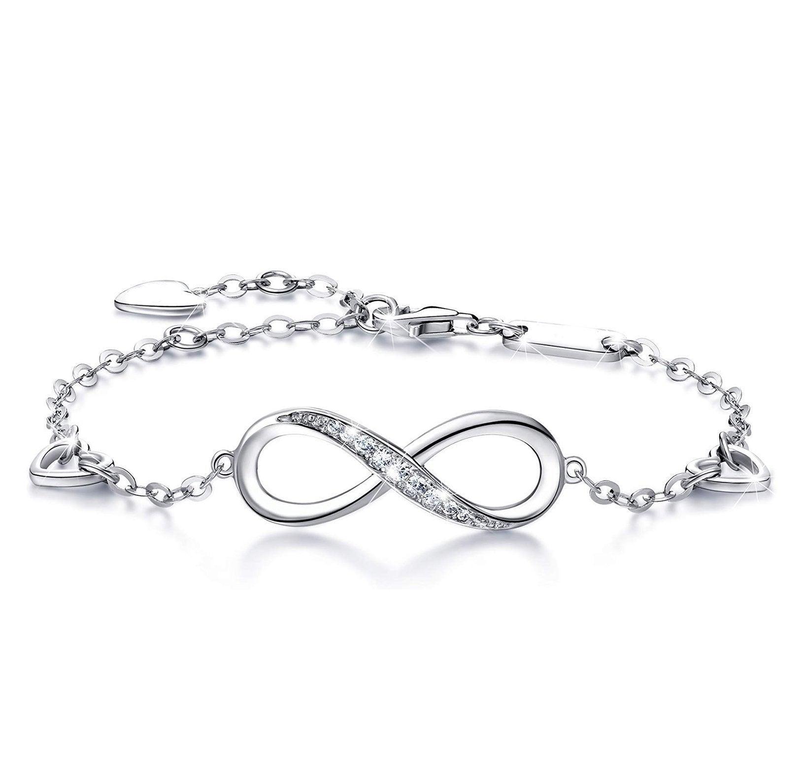 Women's Jewelry - Bracelets White Elements Infinite Pendant Chain Bracelet In 14K White...