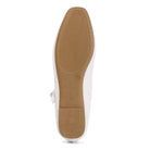 Sole view of Rag Company white Mary Jane flats for women with textured rubber outsole size 7