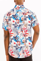 White Multi Hawaiian Shirt and Cargo Short Set - VacationGrabs