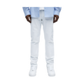 VacationGrabs white slim fit jeans for men styled with casual white sneakers and light blue shirt