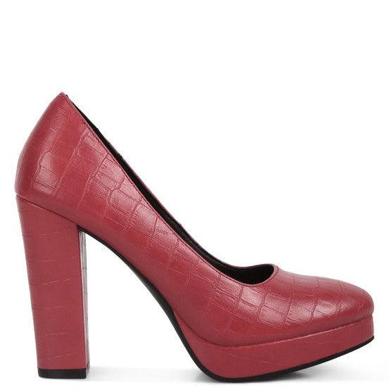 Women's Shoes - Heels Whitley Croc Texture High Block Heel