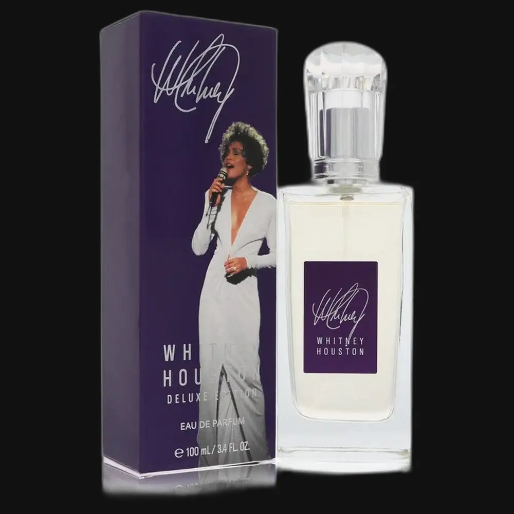 Whitney Houston perfume for women in a glass bottle with a sleek design and elegant packaging