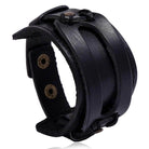 Wide cuff pu leather bracelet for men featuring a stylish design and adjustable fit