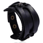 Wide cuff pu leather bracelet for men featuring a stylish design and adjustable fit