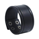 Wide cuff pu leather bracelet for men with stylish design and metal accents