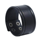 Wide cuff pu leather bracelet for men with stylish design and metal accents