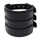 Stylish wide cuff pu leather bracelet for men with adjustable straps for a perfect fit