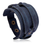 Wide cuff pu leather bracelet for men featuring a stylish design with adjustable closures