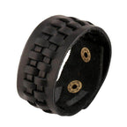 Wide Cuff Punk Bracelets Vintage 3 Layers Black Brown - VacationGrabs