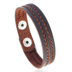 Wide Cuff Punk Bracelets Vintage 3 Layers Black Brown - VacationGrabs