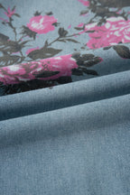 Pretty Bash wide-leg jeans with floral print for casual wear