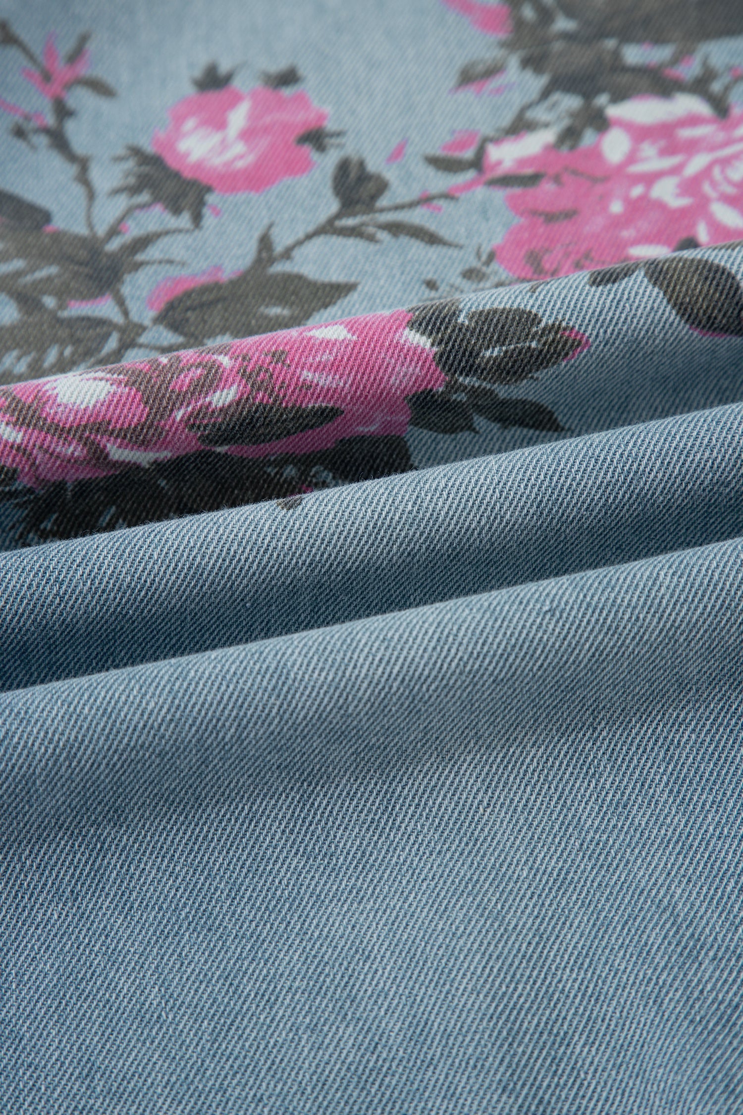 Pretty Bash wide-leg jeans with floral print for casual wear
