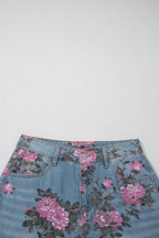 Pretty Bash floral wide-leg jeans for casual spring outings