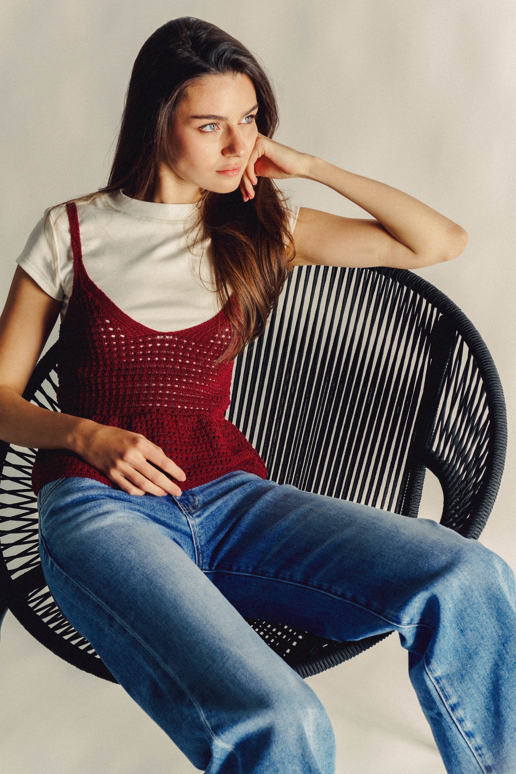 Women's blue wide-leg jeans, casual style for everyday wear