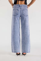 Women's light blue wide-leg jeans, casual denim for everyday wear