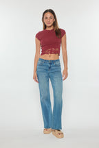 Women's blue wide-leg jeans for casual everyday wear