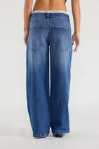 Women's blue wide leg pants in women, perfect for casual wear