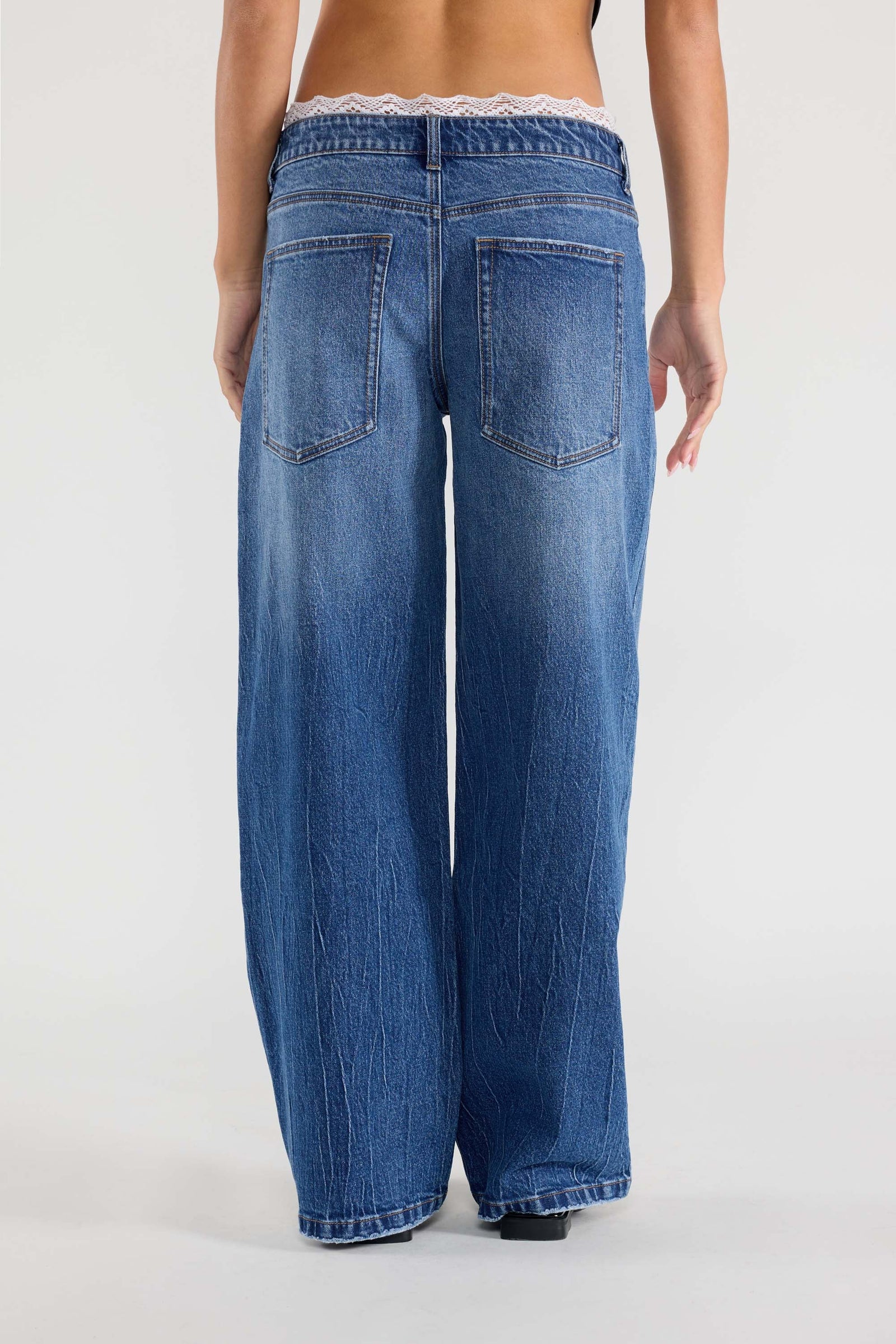 Women's blue wide leg pants in women, perfect for casual wear