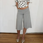 Women's gray wide leg pants in soft fabric, perfect for casual wear