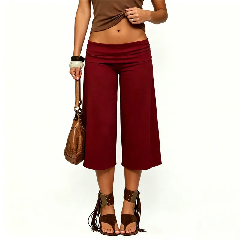 Burgundy wide leg pants in women, comfortable and stylish for casual outings