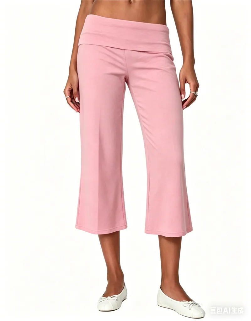 Women's pink wide leg pants in women, comfortable for casual outings