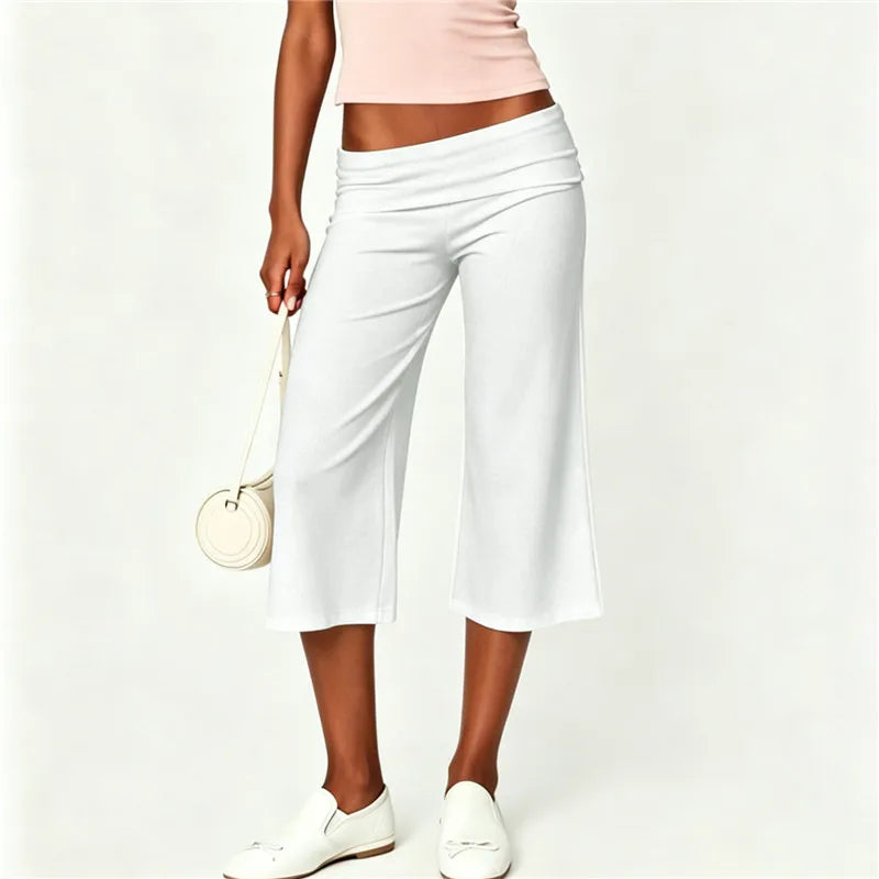 Women's white wide leg pants in women, perfect for casual outings