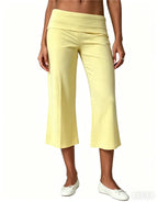 Women's yellow wide leg pants in women, perfect for casual outings