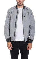 Gray WEIV Men's Windbreaker for Travel with Zip Pockets and Comfortable Fit