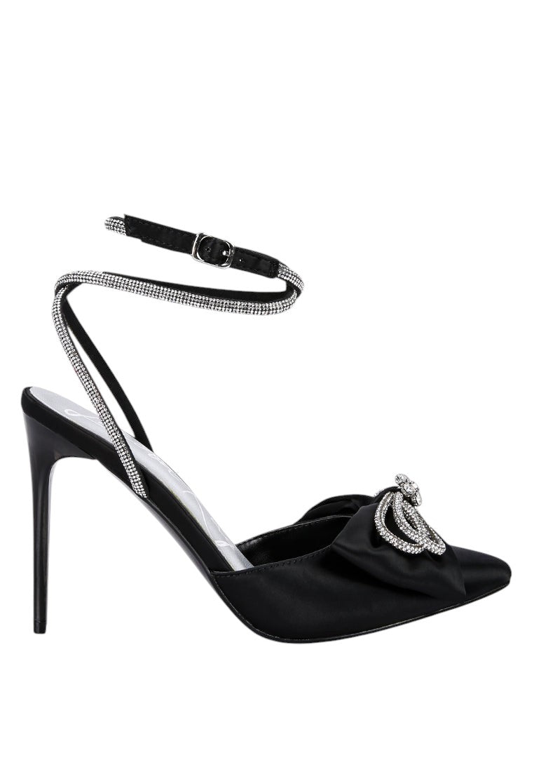 Winged High Heel Rhinestone Embellished Sandals