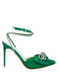 Winged High Heel Rhinestone Embellished Sandals