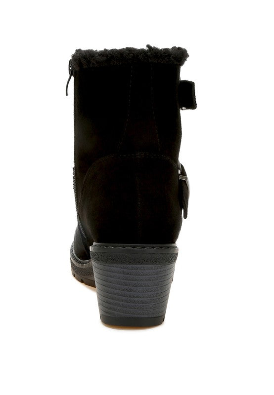 Black Rag Company winter fashion ankle boots with a stylish heel and soft lining for comfort