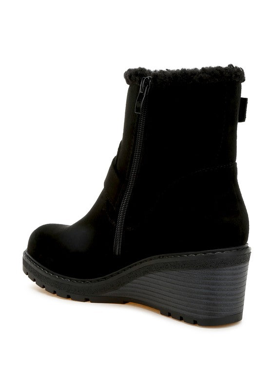 Rag Company winter fashion ankle boots with a side zipper and faux fur lining for stylish warmth