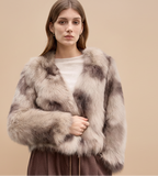 Women's faux fur winter jacket coat, stylish and warm for cold weather