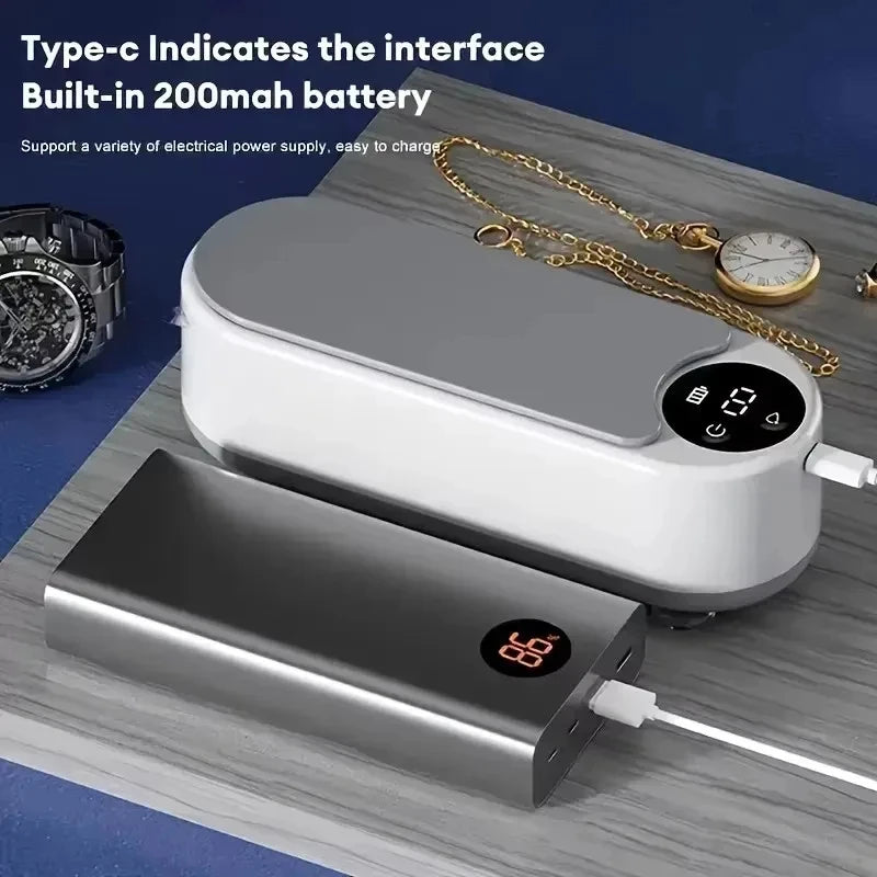 Wireless glasses cleaning machine in gray with Type-C charging and built-in battery
