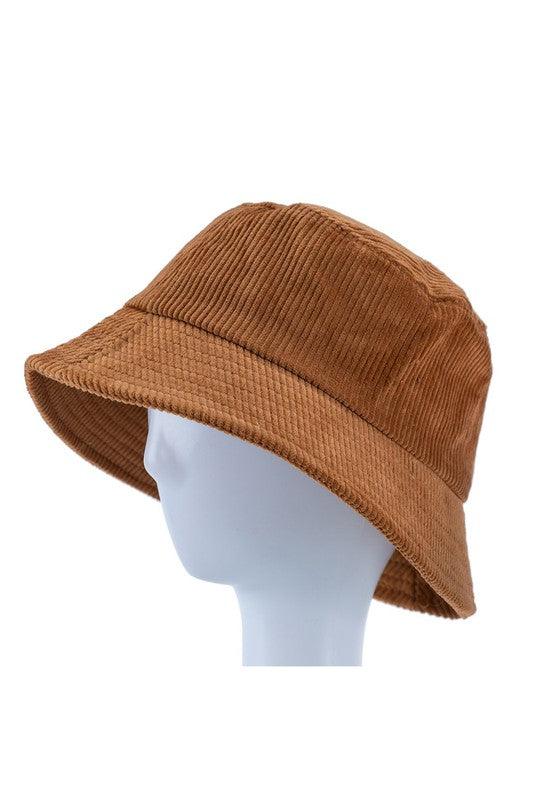 Women's Accessories - Hats Woman Solid Color Corduroy Bucket Hat