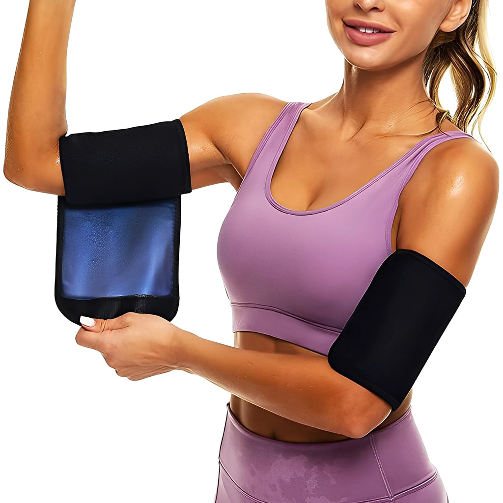 Women arm shapers for slimming in black, ideal for sculpting and firming
