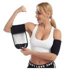 Women arm shapers for slimming, black fabric, ideal for workouts